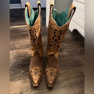 Corral Vintage Leather Cowboy Boots Women Size 7